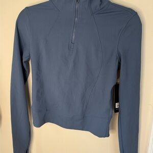 Blue Long Sleeve Quarter-Zip Top